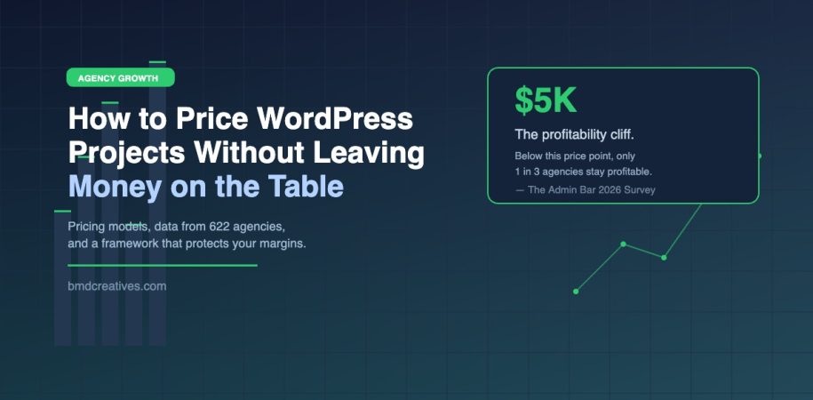 How to price WordPress projects - agency pricing data showing the $5K profitability cliff