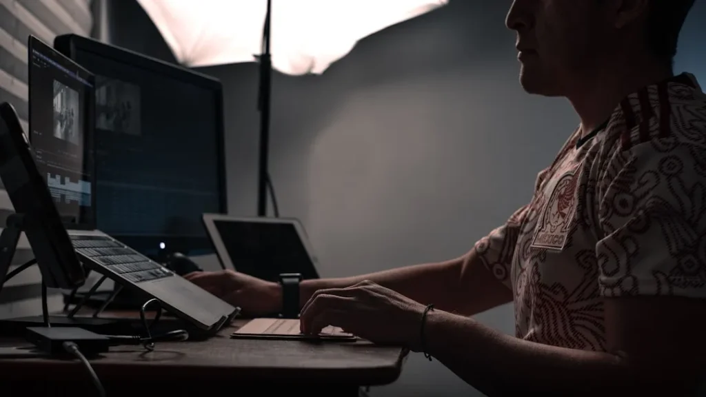 a person using a laptop